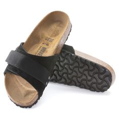 Birkenstock Oita Suede Sandal - 20723280 | HSN Cork Slides With Branded Insole And Round Toe, Black Cork Footbed Sandals With Round Toe, Comfortable Cork Slides With Textured Footbed, Slip-on Cork Sandals With Leather Footbed, Slip-on Cork Footbed Sandals With Leather Footbed, Leather Footbed Cork Slip-on Sandals, Comfortable Cork Footbed Sandals With Arch Support, Cork Cushioned Footbed Slip-on Sandals, Comfortable Cork Footbed Sandals With Round Toe