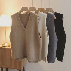 Color: apricot, gray, black, khaki. Belly Clothes, Pink Maternity Dress, Ärmelloser Pullover, Waistcoat Sweater, Clothes Korean Style, Sweater Vest Women, Knitted Tops, Sweater Tank Top, Dress Hats