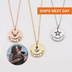 "Deployment Necklace Long Distance Couples Relationship Boot Camp Military Wife Military Jewelry Couples Gift Air Force Wife ❤ These personalized military necklaces are a special way to represent and keep our loved ones close to our hearts. It's the perfect gift for those who need something to hold on to while their dear ones are away. Customize it with a name or short message that's special to you. You can make it reversible with double-side personalization as well. ・・・・・・�・・・・・・・・・・・・・・・・・ *ALL Long Distance Necklace, Air Force Wife, Military Jewelry, Airforce Wife, Marine Mom, February Valentines, Navy Mom, Necklace For Mom, Military Wife