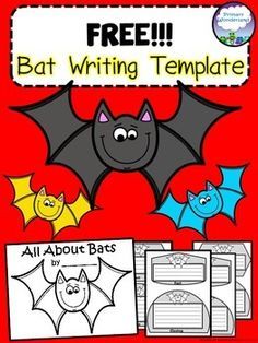 a bat writing template with two bats