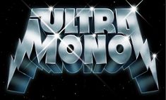 the title for ultra manow is shown in silver letters on a black background with stars