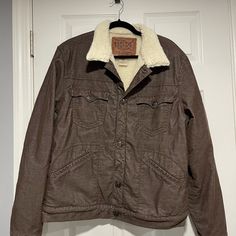 Questions? Leave A Comment Below! Brown Corduroy Outerwear With Pockets, Vintage Brown Utility Jacket With Corduroy Collar, Winter Corduroy Button-up Utility Jacket, Vintage Button-up Corduroy Outerwear, Brown Corduroy Button-up Outerwear, Corduroy Jacket, True Religion, Leave A Comment, Mens Jackets