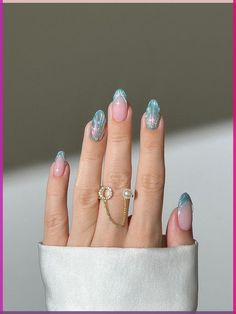 Mermaid Nail Art, Mint Nails, Green Nail Designs, Barbie Core, Mermaid Nails, Beach Nails, Pink Nail, Classy Nails