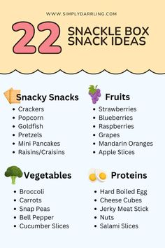 the 22 snack box snacks list is filled with healthy, nutritious and delicious foods