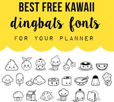 Selection of the best free dingbats fonts to create kawaii stickers for your planner. Find out how to use and alter dingbats fonts.