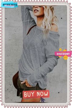 White Casual Solid Long Sleeve T-shirt Casual Plain T-shirt For Spring, Casual Stretch Top With Solid Color, Casual Stretch Top In Solid Color, Casual Gray Summer Top, Casual Long Sleeve Solid Color T-shirt, Trendy Gray Long Sleeve T-shirt, Gray Solid Color T-shirt For Summer, Gray Top For Fall, Gray Solid Cotton Tops