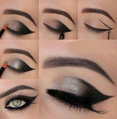 Bester Lidschatten für graue Augen Braun und SchwarzSchützen Sie Ihre Deckel Smoky Eye Makeup Tutorial, Eyeshadow Tutorial For Beginners, Black Eye Makeup, Eyeshadow Tutorials, Cat Eye Makeup, Best Eyeshadow