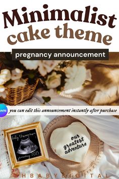 Editable Baby Announcement Cake Digital Cake Baby Announcement, Cake Pregnancy Announcement, Digital Announcement, Cute Cake