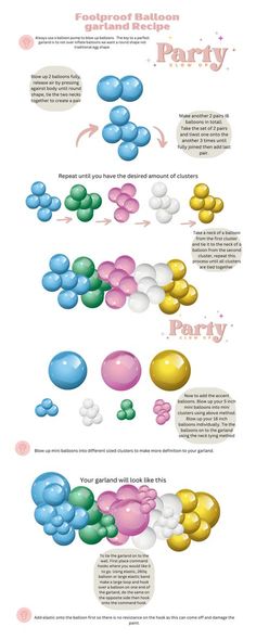 printable infographic showing you how to make an easy balloon garland. Fool proof method for making 4ft, 6ft,8ft & 10 ft balloon garlands. perfect for baby showers, birthday parties, graduation parties, christenings and more. Mini Balloon Decoration, Balloon Garland Birthday Decoration, Simple Diy Balloon Arch, Balloon Garland How To Make, Balloon Garland Calculator, How To Make Balloon Garland Easy, Diy Garland Balloon, Outdoor Birthday Party Decorations Diy, Balloon How To Tutorials