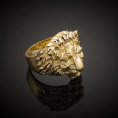 Lion Rings For Men, How To Clean Gold, Clean Gold Jewelry, Lion Ring, Gold Animals, Gold Lion, Real Gold Jewelry, Mens Gold Rings, Head Ring