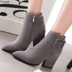 Material: Fabric Size: CN34, CN35, CN36, CN37, CN38, CN39, CN40, CN41, CN42, CN43 Color: Dark Blue, Black, Light Blue Heel Height: About 6CM Tube Height: About 30CM Style: Casual, Daily Pattern Type: Solid Shoes Length: Knee High Boots Occasion: Daily, Street, Winter, Fall Package Contents: 1* Shoes, without Accessories. Light Blue Heels, Pointed Toe Ankle Boots, Blazers Shoes, Hip Clothes, Chunky Heels Boots, Blue Heels, Ankle Bones, High Heel Boots, Boot Sandals