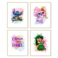 PRICES MAY VARY. ORIGINAL ARTWORK – Unique digitally produced watercolor poster prints of Lilo & Stitch Watercolor characters. GREAT GIFT IDEA – Makes a wonderful gift for Lilo & Stitch fan.Suitable for all occasions, whether it be a birthday, baby shower and more READY TO FRAME - 8 inches by 10 inches. The prints fit perfectly on the picture frame. PREMIUM GRADE PHOTO PAPER – Printed on durable, heavyweight paper, this poster is built to last. It's resistant to tears, wrinkles, and fading, ensu Stitch Watercolor, Stitch Wall Art, Lilo And Stitch Characters, Nursery Bathroom, Lilo Y Stitch, Lilo Et Stitch, Wall Art Room Decor, Art Room Decor, Wall Art Room