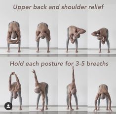 a series of photos showing different poses for the body