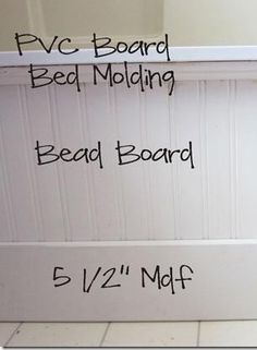 the bottom half of a bed molding bead board with 5 / 2 mf