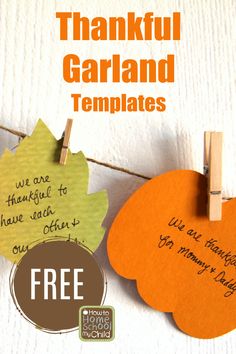 thanksgiving garland with free printables for kids and adults to use on the table