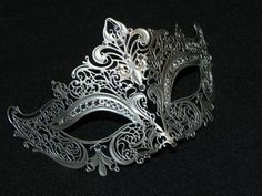 Rhinestone Metallic Masquerade Mask - Silver Halloween Mask Masquerade Mask Silver, Masquerade Gowns, Masquerade Halloween Party, Stacy Keibler, Bird Masks, Mask Masquerade, Hair Things, Halloween Masquerade, Laser Cut Metal