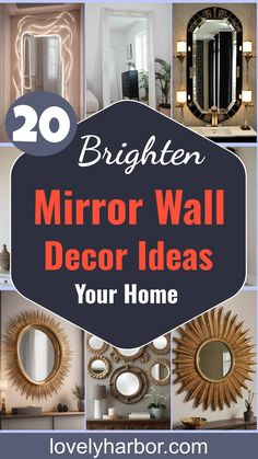 20 Mirror Wall Decor Ideas To Brighten Your Home Hanging Mirrors On The Wall Ideas, Multiple Mirrors Hanging, Hang A Mirror On A Wall, How To Hang A Mirror On The Wall, Hanging A Heavy Mirror On A Wall, Hanging Mirrors On The Wall Tips