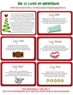 the 12 laws of christmas info sheet for kids to use on their own holiday cards