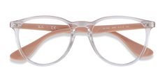 Clear & Pink Beige round eyeglasses available in variety of colors to match any outfit. These stylish Full-Rim, Medium - sized Plastic eyeglasses include a case. 2-day Delivery available: for only $19, your new eyeglasses will reach your doorsteps in two business days. The price includes free 1.5 Clear Single Vision Lenses and can change based on options selected during the checkout process. Modern Round Clear Sunglasses, Modern Clear Round Frame Sunglasses, Clear Frame Glasses, Clear Glasses Frames, Clear Frames, Glasses For Women, Round Eyeglasses, Frame Glasses, Prescription Eyeglasses