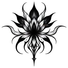 a black and white flower tattoo design