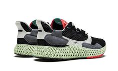 The adidas ZX 4000 4D “Black Onix” is a spring 2019 release of the retro-meets-future running shoe.  The upper takes inspiration from the ZX 4000, a now-vintage performance adidas running shoe from the early 1990s, and updates it with a modern Primeknit construction while retaining the aesthetic of the original model.  The upper sits atop adidas’ 4D midsole, which is an intricate 3D-printed sole constructed with cutting-edge technology named Digital Light Synthesis.  The high-tech process uses l Adidas Zx 4000 4d, Adidas 4d, Digital Light, Adidas Running Shoes, Adidas Zx, Stadium Goods, Adidas Running, Running Shoe, High Tech