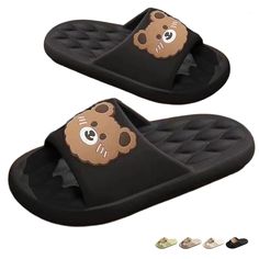 PRICES MAY VARY. EASY SLIP-ON WEAR: Elasticated openings make these slippers quick and easy to put on or take off around the house or on the patio. CUTE STYLE: Fun bear face design adds a playful accent to these slip-on shoes whether lounging at home or running quick errands. Versatile Wear: Suitable for indoor or outdoor use, these slippers can be worn around the house or when taking out the trash. Non-Slip: Textured PVC sole grips any surface to prevent slips and falls around the house or on l Comfy House, Indoor Slides, Spa Days, Bear Slippers, Sandals Cute, Home Slippers, Bear Face, Slippers For Women, Slip And Fall