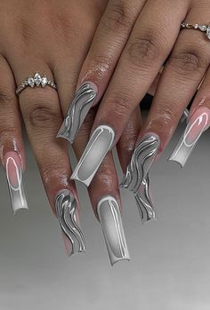 Freestyle Acrylic Nails, 2024 Nails, Stunning Nail Designs, Eye Nails, Drip Nails, Y2k Nails, French Acrylic Nails