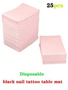 25Pcs Pink Disposable Nail Art Desk Mat, 3-Layer Foldable Nail Pad, Manicure Art Waterproof Mat, Hygiene Desk Pad, Nail Art Tool Pink    Paper     Nail,Hand & Foot Care, size features are:Bust: ,Length: ,Sleeve Length: Tattoo Table, Pink Black Nails, Matted Nails, Manicure Art, Waterproof Tablecloth, Black Nail Art, Manicure Table, Art Tool, Latest Nail Art