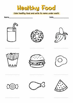 the healthy food worksheet for kids to learn how to make their own meals