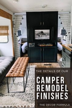 the details of our camper remodel finishes are easy to read and do