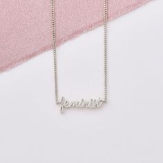 Feminist Necklace, Custom Signature, Signature Necklace, Brave Women, Non Profit Organization, Girls Rules, To The Rescue, Necklace Size, Necklace Sizes