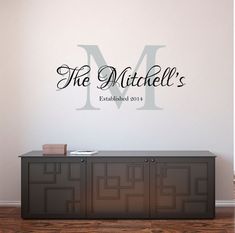 a wall decal with the words, the mitchell's established 2013