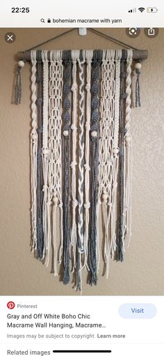 a macrame hanging on the wall