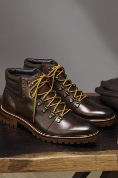 Well Tread: The quintessential winter boot for urban explorers. Leather Lace-up Boots With Brogue Detailing And Almond Toe, Brown Cap Toe Lace-up Boots With Brogue Detailing, Brown Brogue Lace-up Boots For Derby, Brown Bridle Leather Wingtip Boots, Leather Lace-up Boots With Brogue Detailing And Moc Toe, Masculine Leather Boots With Brogue Detailing, Luxury Leather Lace-up Boots With Brogue Detailing, Johnston Murphy, Danner Mountain Light Boot