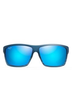 Blocky, oversized frames define stylish sunglasses fitted with polarized lenses that offer superior clarity and damage resistance. 64mm lens width; 14mm bridge width; 123mm temple length 100% UV protection Nylon Made in Italy Rectangular Polarized Sunglasses For Outdoor, Rectangular Polarized Outdoor Sunglasses, Blue Wayfarer Shield Sunglasses With Gradient Lenses, Polarized Square Frame Shield Sunglasses In Polycarbonate, Square Frame Shield Sunglasses With Polarized Lenses For Outdoor, Blue Mirrored Lenses Square Frame Sunglasses, Modern Polycarbonate Sunglasses With Polarized Lenses, Polycarbonate Shield Sunglasses With Polarized Square Frame, Square Frame Polycarbonate Shield Sunglasses With Polarized Lenses