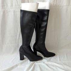 Franco Sarto Katherine Knee High Black Boots, Size 5 New, Never Worn Knee High Black Boots, Black Leather Shoes Women, Franco Sarto Boots, High Black Boots, Vegan Leather Boots, Black High Boots, Womens Riding Boots, Black Knee High Boots, Tall Riding Boots