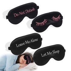 PRICES MAY VARY. Soft Material: Made of high-quality materials, both sides are made of soft silk-like elastic satin. Soft and smooth, comfortable and breathable, good shading effect Effective Shading: Black satin eye masks with cute funny embroidery, the shading effect is remarkable and it will bring you a good sleep Lightweight and Comfortable: A single eye mask weighs only 0.3 ounces and is soft and light. Wearing it, your eyes will feel very comfortable. There is a elastic strap and will not 2025 Resolution, Eye Mask For Sleeping, Funny Embroidery, Eye Masks, Office Hotel, Public Transportation, Sleeping Mask, Gift Package, Good Sleep