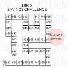 the $ 1800 savings challenge is shown in this diagram