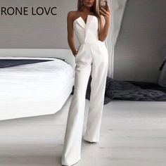 White Jumpsuits, One Shoulder Jumpsuit, Jumpsuit Elegant, White Jumpsuit, Sleeveless Jumpsuits, Look Casual, White Summer, Spring Outfits Casual, Casual Summer Outfits