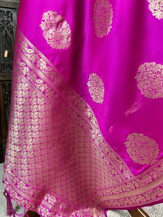 Beautiful Hot Pink Color Dupatta with big buttas and grand borders. Perfect Gift !! Very Light Weight Item: DupattaBase color : Hot PinkFabric : Silk (Non-Pure Silk)Work : Zari Weaved with tasselsSize : 2.5 meters Luxury Pink Dupatta With Zari Weaving, Purple Border Dupatta, Kids Ethnic Wear, Hot Pink Color, Silk Dupatta, Pink Silk, Pink Fabric, Pure Silk, Base Colour