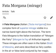 an article about the story of fata morgan