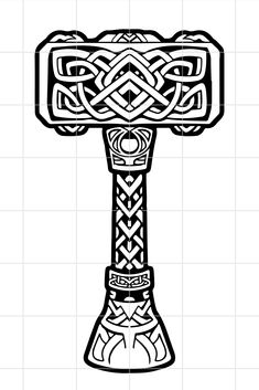 an old fashioned hammer with celtic designs on it