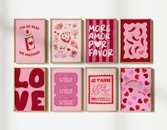 there are many different valentine's day cards on the wall