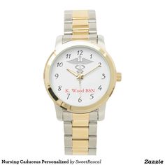 Nursing Caduceus Personalized Wristwatch Customizable White Watches As Gifts, Customizable White Watches For Gifts, Customizable White Watch As Gift, Customizable White Watch As A Gift, Customizable White Watch For Gift, Marble Watch, Zodiac Watches, Golden Watch, Personalized Watches