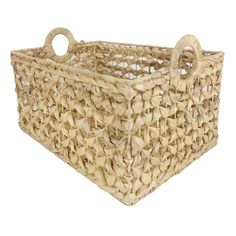 a large woven basket with handles