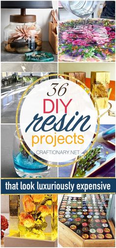 there are many different pictures with the words 50 diy resinin projects