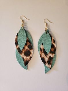 Cricut Leather, Earrings Turquoise