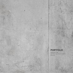 an old concrete wall with the word portfolio on it in black and white