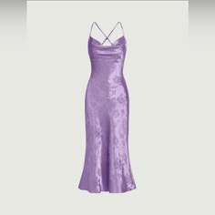 Beautiful, Purple, Slick, Silky, Dress, Silky Material, Very Flattering, Showing Your Curves, Perfectly Can Dress It Up Or Dress It Down Purple Dress Formal, Purple Satin Dress, Purple Silk Dress, Light Purple Dress, Satin Cami Dress, Satin Cami, Grad Dresses, Silk Midi Dress, Purple Silk