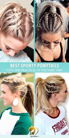 These ponytail hairstyles will be of great help as they are extremely practical and still look cute. Moreover, with our ideas of sporty ponytails you will be able to walk out of the gym and run your errands not worrying about your hairstyle. Sporty Ponytail, Softball Hairstyles, Cheer Hair, Sport Hair, Gym Hairstyles, A Pony, Sports Hairstyles, Athletic Hairstyles, Penteado Cabelo Curto